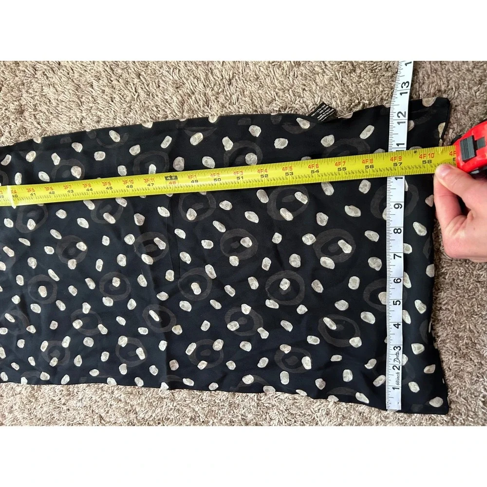 Vintage 100%‎ Silk Scarf Made in Italy Black Abstract Polka Dot Elegant Luxury